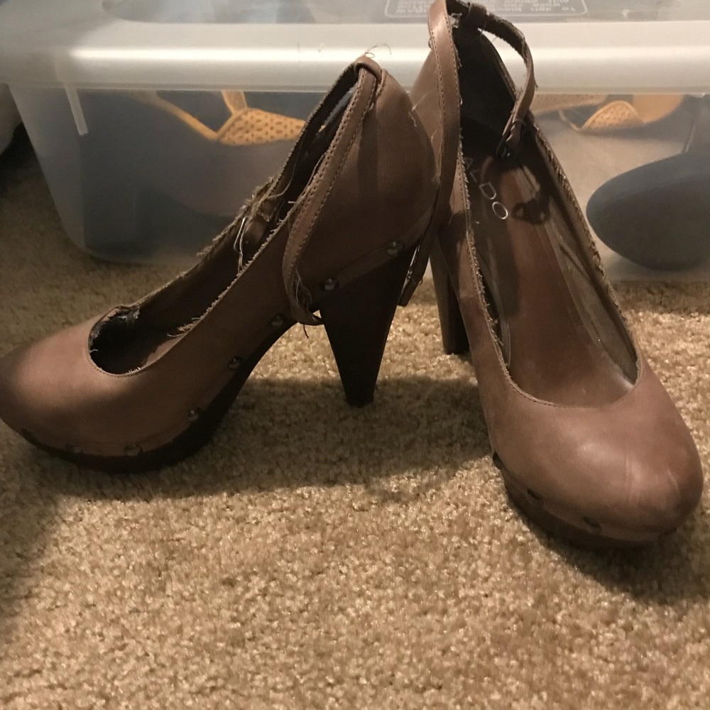 Aldo Wooden Clog Heels
